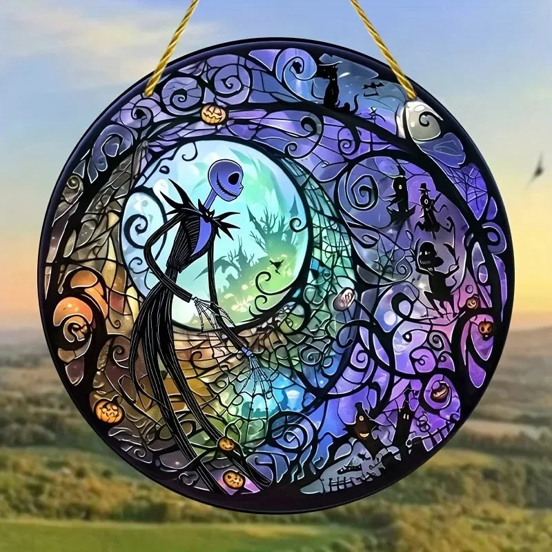 Halloween The Nightmare Before Christmas Jack Skellington Sun Catcher Acrylic Wall Decor for Home Garden