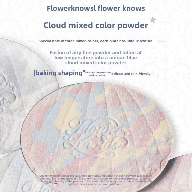 Flower Knows Set of Baked Powder Face Makeup Setting Powder with Natural Bronze Glow