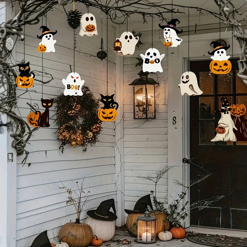 12 Cute Paper Halloween Ghost Decorations - Seasonal Holiday Decor