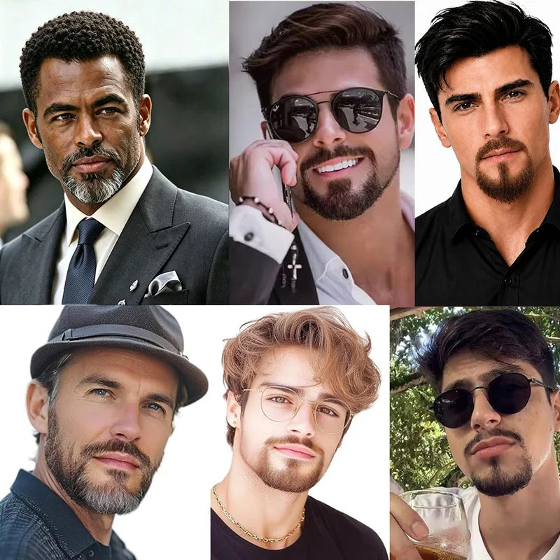 Realistic Fake Beard & Mustache - Human Hair, Invisible Lace, Cosplay Accessory