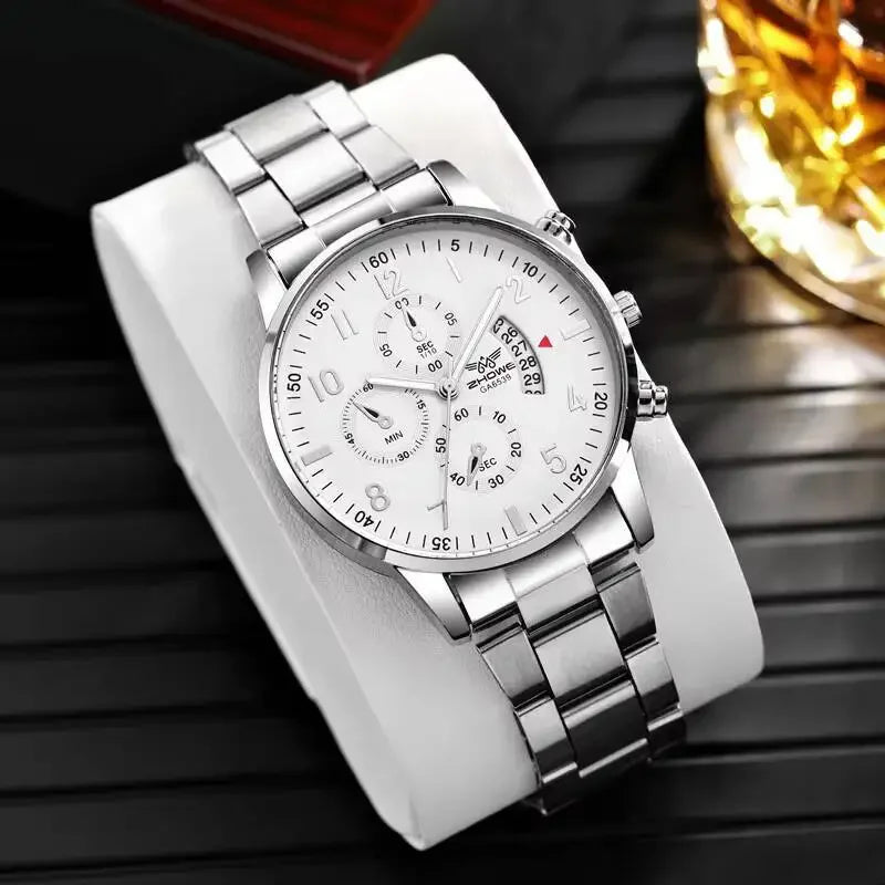 Men's Quartz Business Watch - Stylish Men's Wristwatch with Durable Alloy Case
