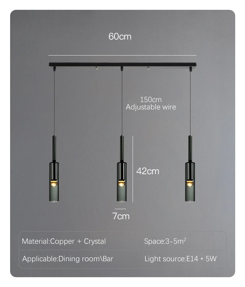 Nordic Glass LED Pendant Lamp Chandelier for Living Room Bar Kitchen Minimalist Light Fixture
