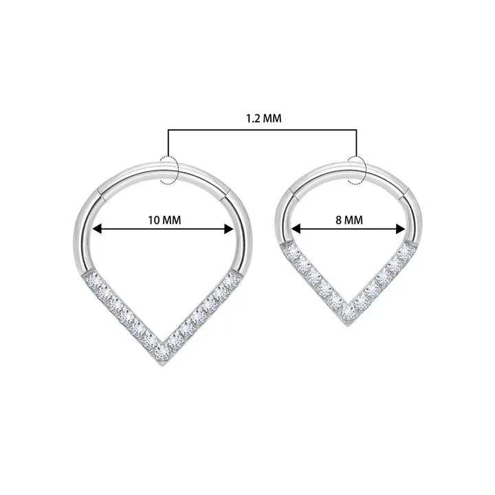 Implant Grade Titanium Nose & Septum Ring with Teardrop & Pillow Design
