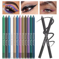 12-Color Glitter & Shimmer Eyeshadow Stick Set - Waterproof, Smooth Application, Halloween Makeup