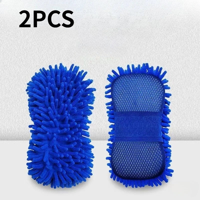 Microfiber Car Cleaning Sponge Tool - Gentle Surface Dirt Removal, Pack of 1 or 2