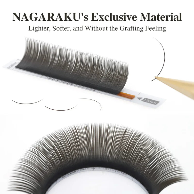 Flat Ellipse Eyelash Extensions - Soft, Natural, Split Tips for Lash Artists