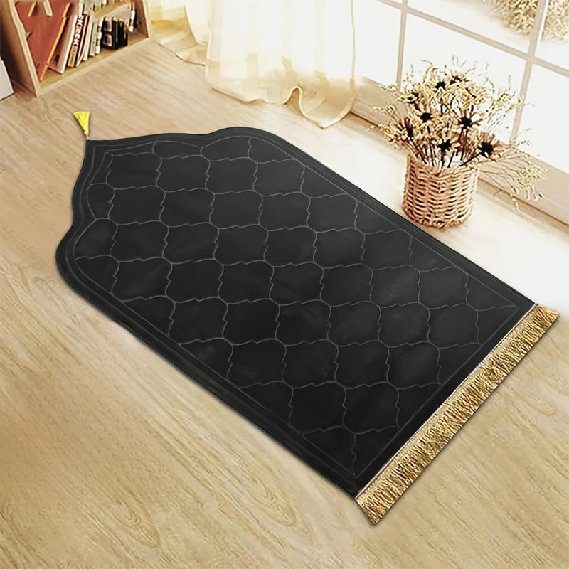 Thick Soft Prayer Mat with Tassel – Portable Embossed Cushion for Multiple Scenes