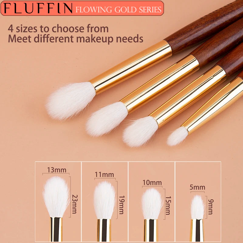 Eye Shadow Crease Brush - Goat Hair Blending Makeup Tool with Copper Rosewood Handle