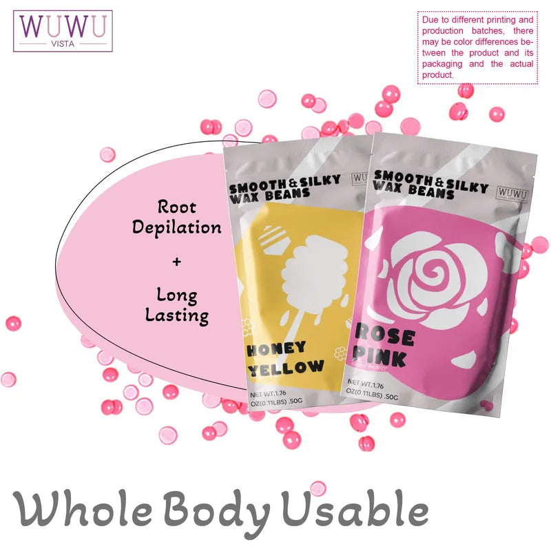 Hard Wax Beans for Hair Removal 50g Painless Waxing Beads for All Skin Types