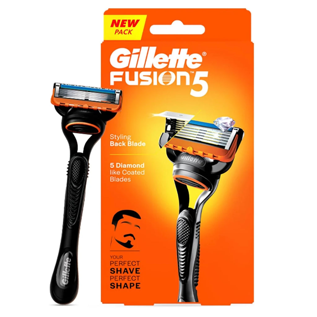 Gillette Fusion 5 Razor Set with 5 Ultra-Thin Blades & Back Trimmer