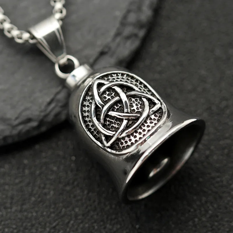 Motorcycle Bell Pendant Necklace Punk Lucky Jewelry for Men