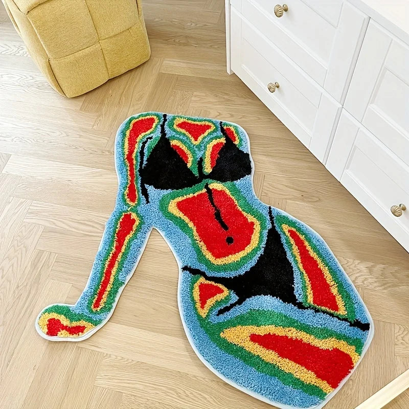 Irregular Body Shape Floor Mat - Non-Slip Waterproof Anti-Fouling Rug for Living Room & Bedroom