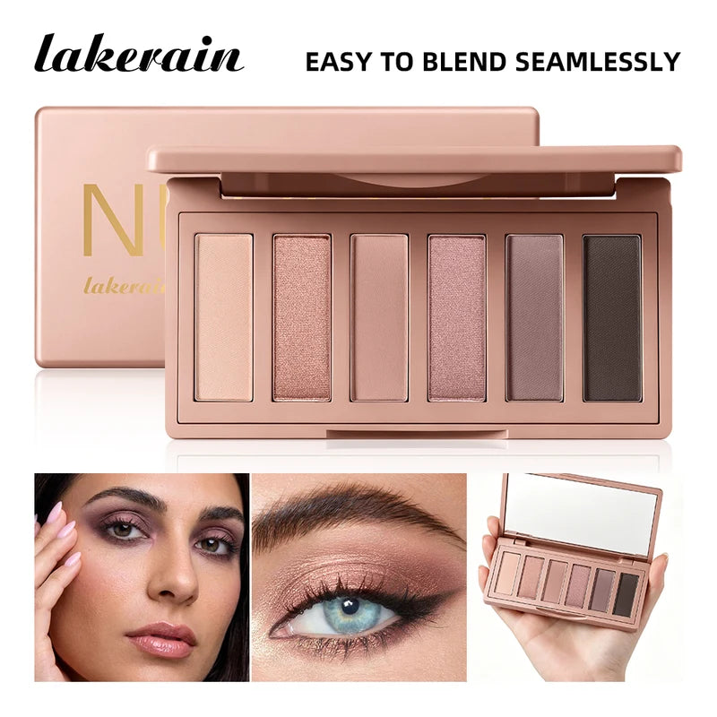 Mini Eyeshadow Palette with Matte & Shimmer Neutral Shades – Long-Lasting, Blendable, Portable Makeup