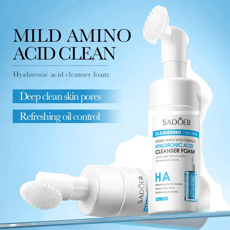Deep Cleansing Facial Cleanser Foam for Sensitive Skin - Moisturizing & Brightening, 120ml