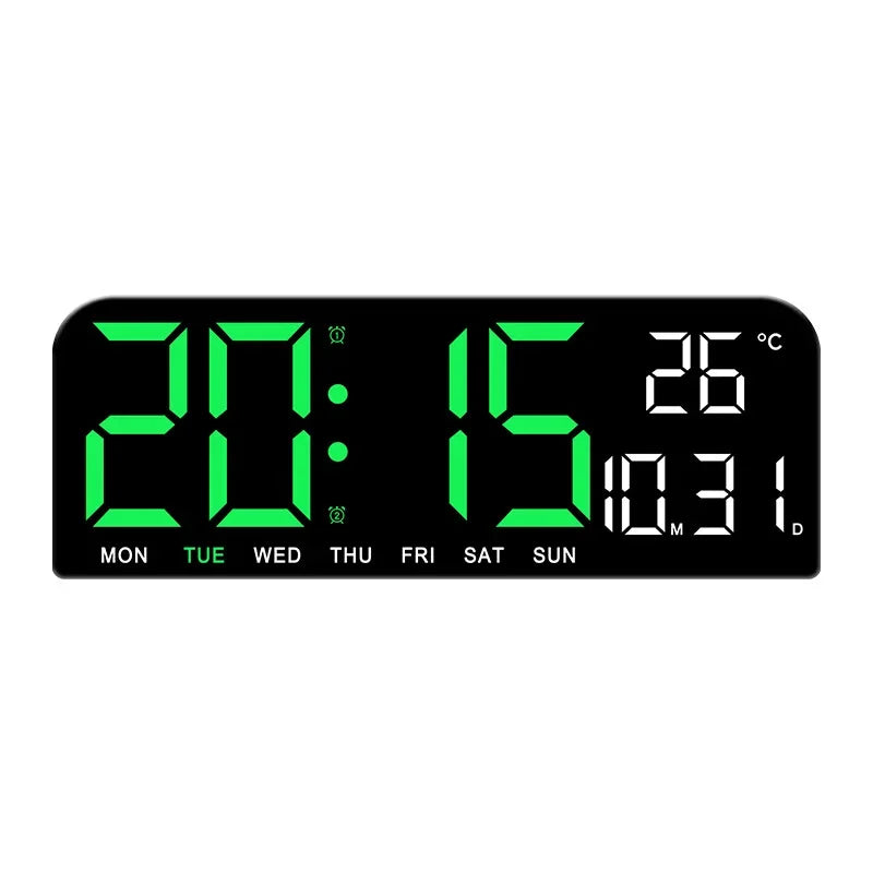 Digital Wall Clock with Temperature Date Week Countdown Alarm 12/24H Auto Dimmable USB Powered