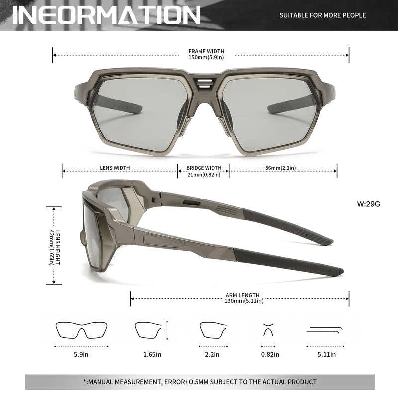 Men's Photochromic Polarized Sunglasses - UV400 Outdoor Sports Eyewear
