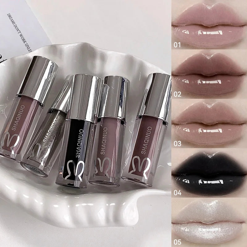 Moisturizing Lip Oil Gloss with Mirror Effect - 5 Colors, Long-Lasting Hydration & Brightening