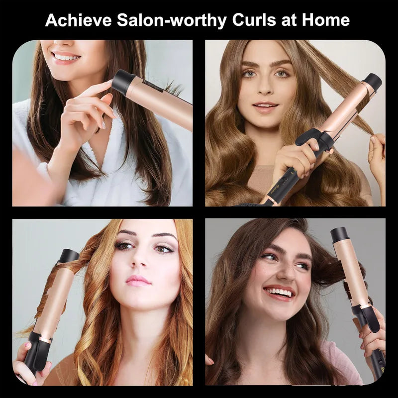 Electric Curling Iron for Women 3-Level Temp Ceramic Hair Styler Large 36mm