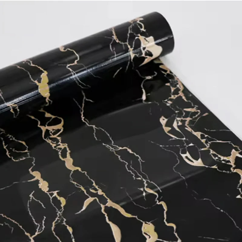 Waterproof Marble Wall Sticker Self-Adhesive PVC Wallpaper for Kitchen & Home Decor