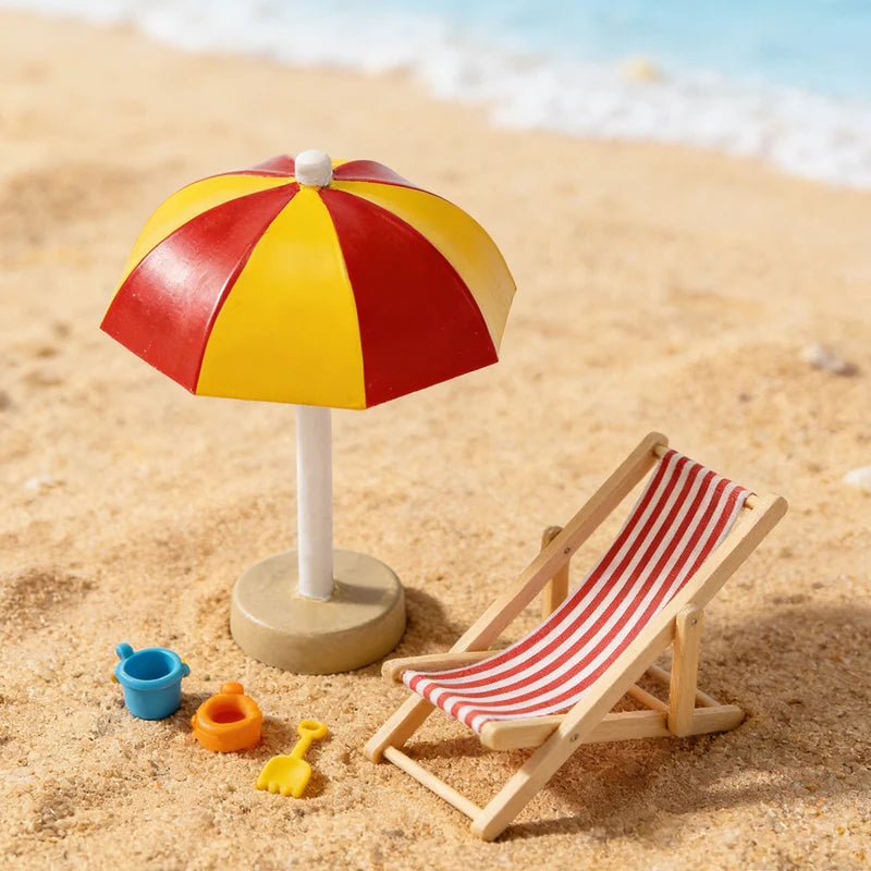 Summer Beach Garden Sculpture Set - Ocean Model Ornaments for DIY Home Decor