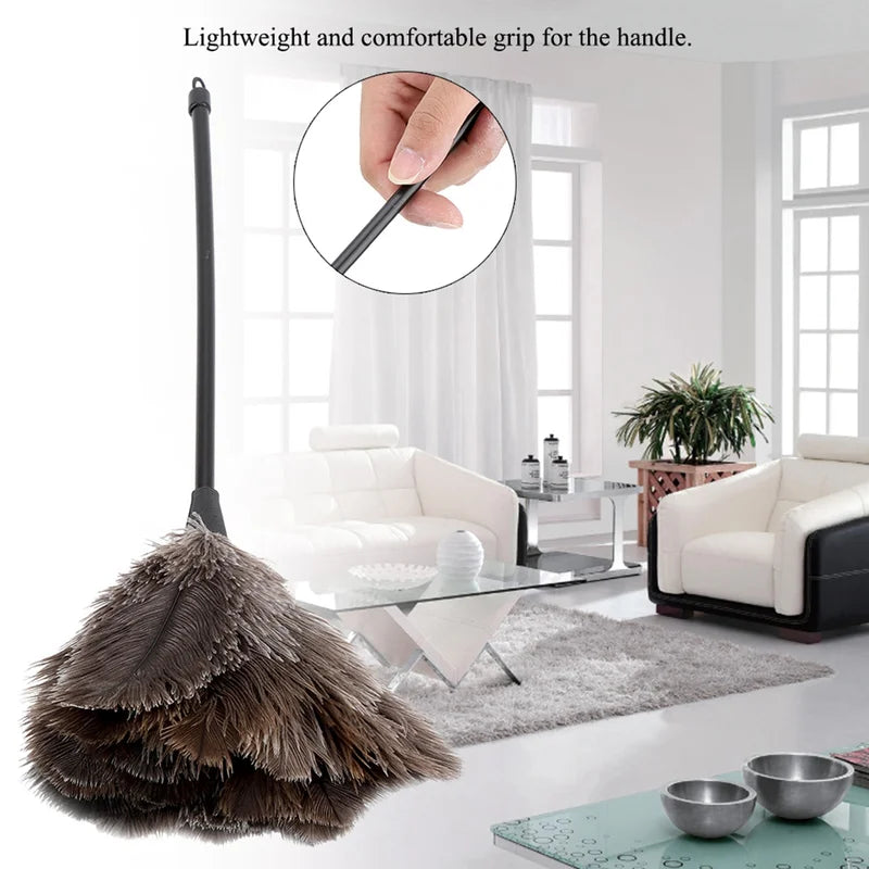 Mini Ostrich Feather Duster for Books Keyboard & Home Cleaning
