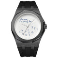 Luxury Octagon Watch Case with Silicone Strap Waterproof Men's Dial Watch