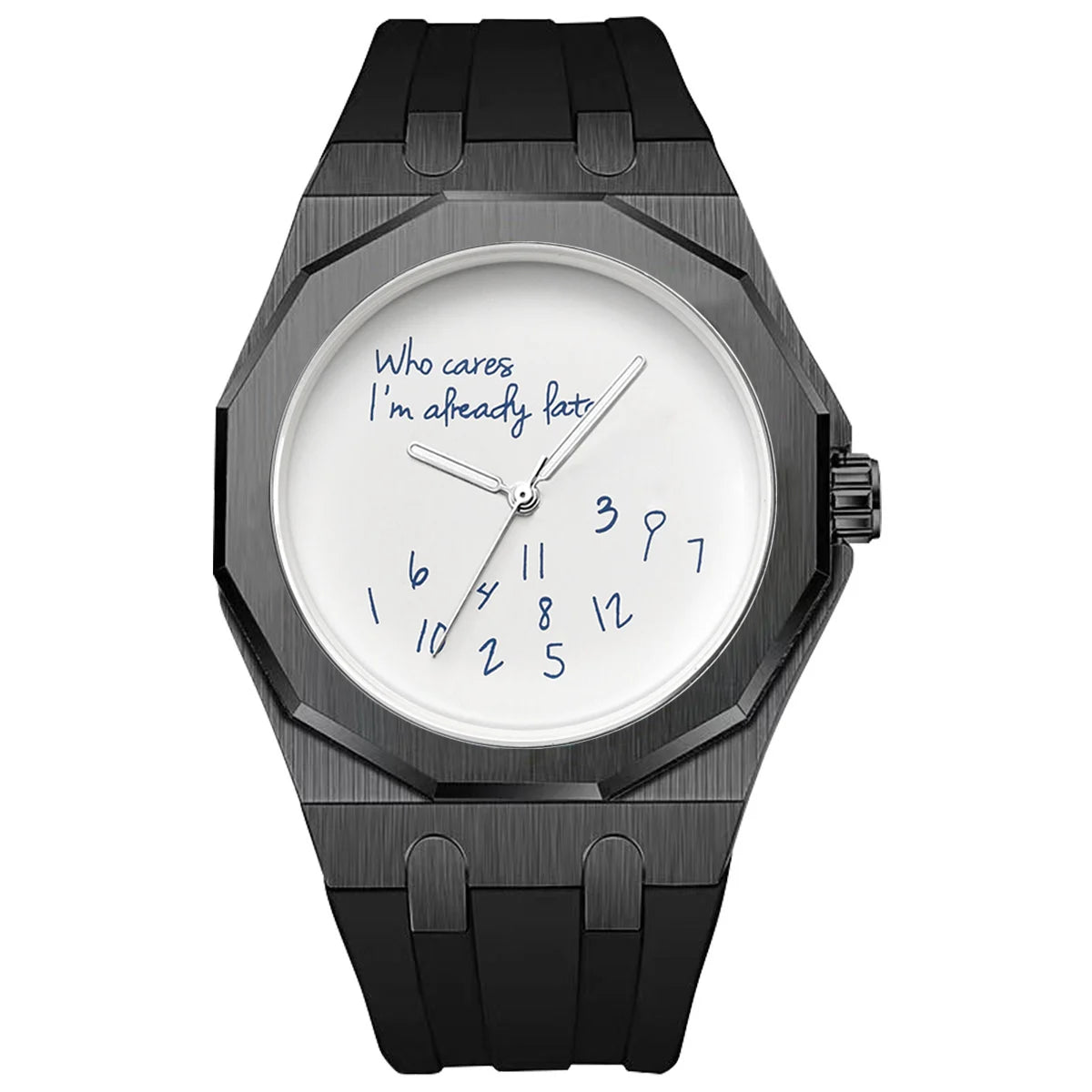 Luxury Octagon Watch Case with Silicone Strap Waterproof Men's Dial Watch