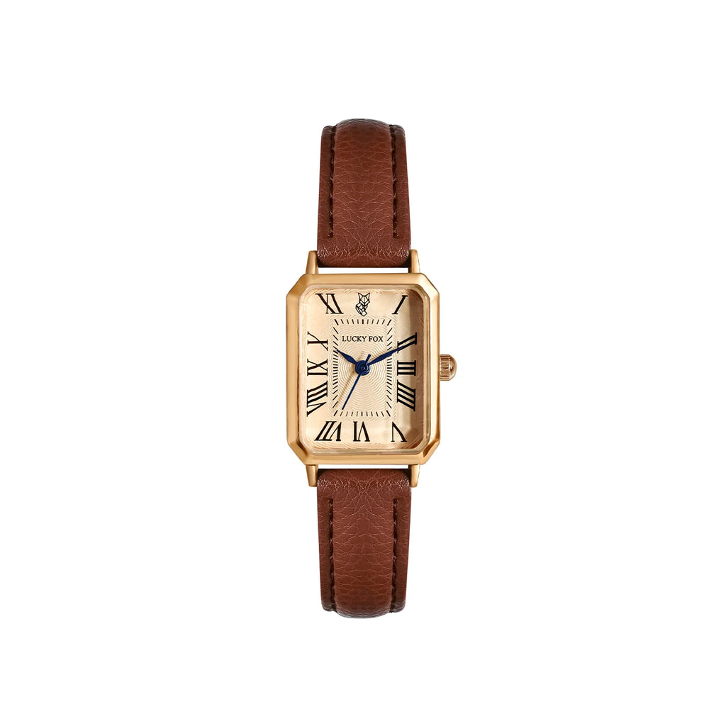 Retro Digital Dial Square Leather Strap Wristwatch for Women - Casual Quartz Watch Gift
