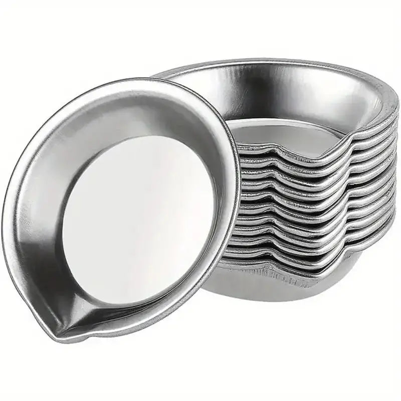 12-Piece Stainless Steel Paint Mixing Palettes - Small Round Art Watercolor Trays