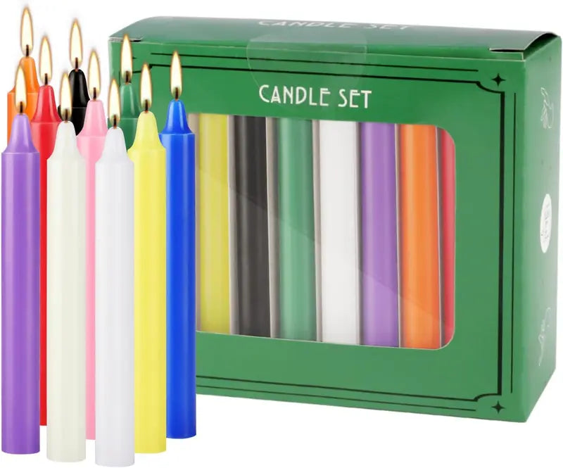 20 Colorful Small Drip-Free Unscented Candles - Hand-Poured Home Decor