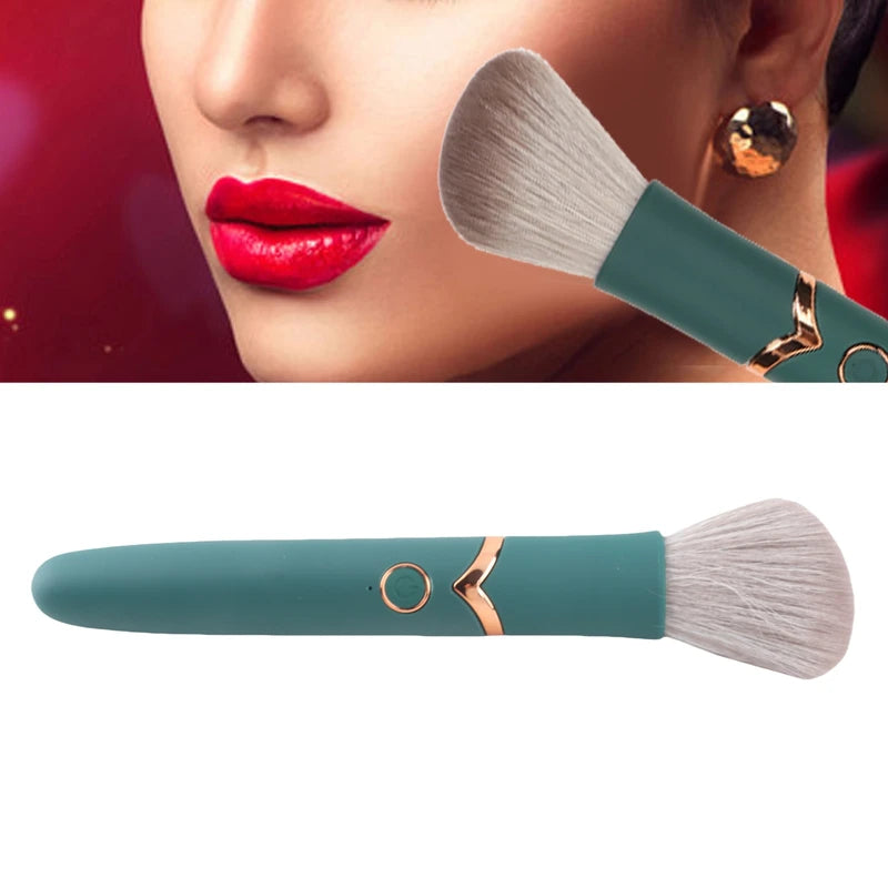 Electric Makeup Brush with 10 Gears, Rechargeable & Waterproof - Green