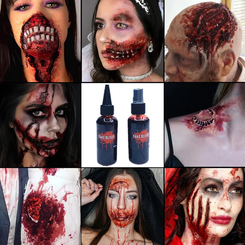 Halloween Fake Blood Prop 60ml Liquid Cosmetic for Horror Cosplay & Pranks