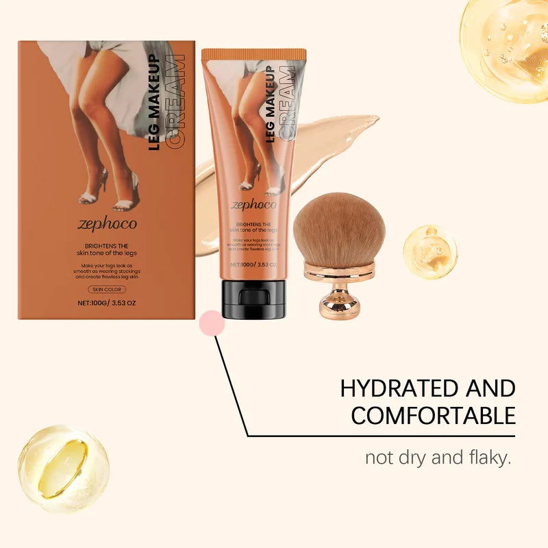 Waterproof Full Coverage Body Foundation with Brush Set for Veins & Scars