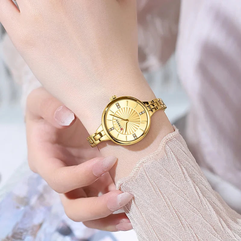 Women's Casual Quartz Watch Waterproof Stainless Steel Strap Elegant Wristwatch