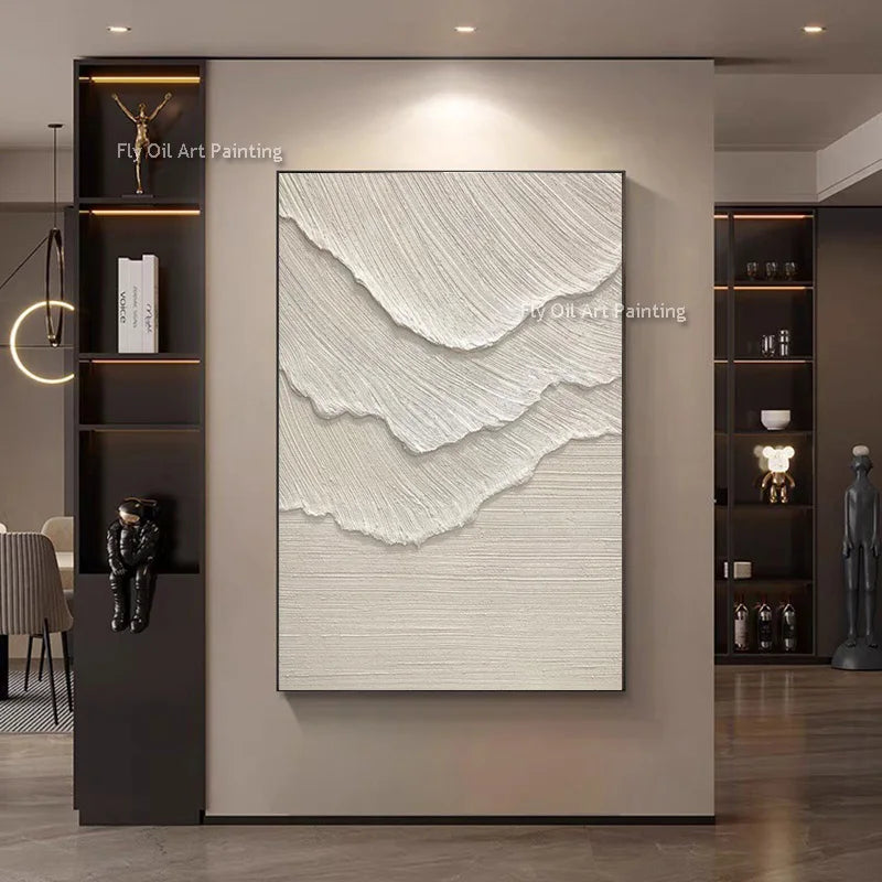Abstract Seawaves Oil Painting Wall Art - Handmade Canvas Decor