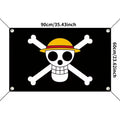 Anime One Piece Luffy Straw Hat Pirate Flag Wall Banner for Room Decor & Parties 60x90cm