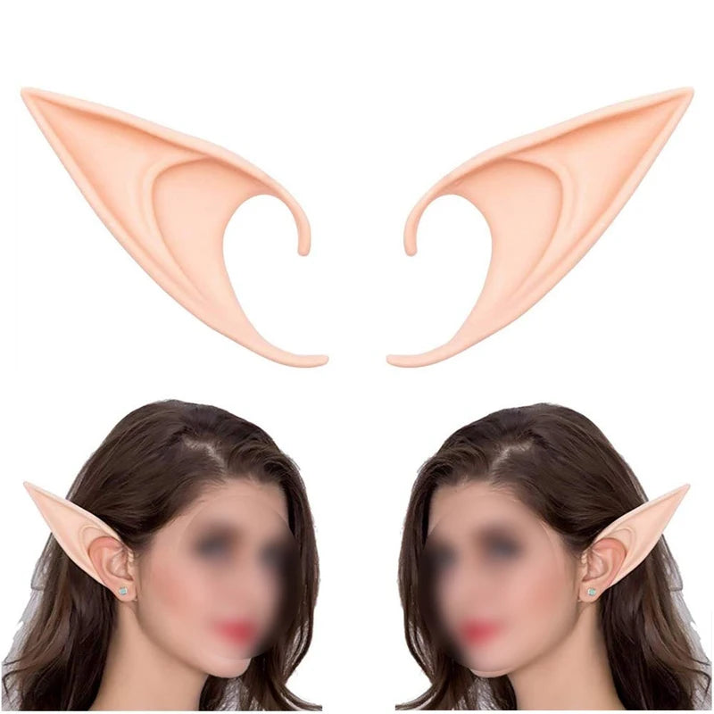 Fairy Elf Ears Cosplay Accessories - Soft Pointed Tips for Anime Party Halloween Christmas