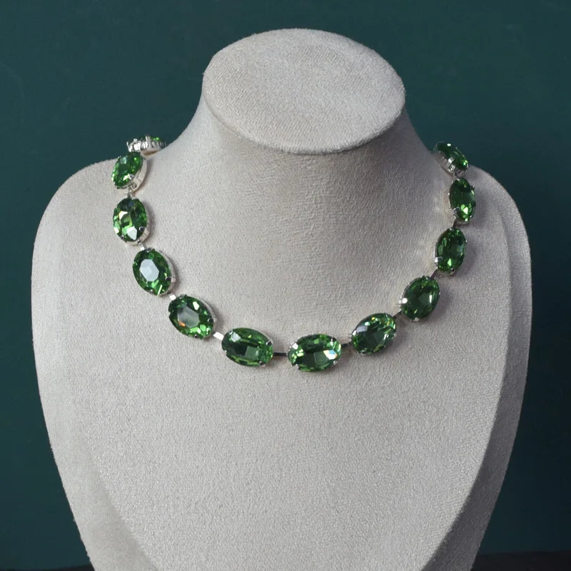 Elegant Crystal Inlaid Short Necklace for Women - Party Jewelry with Charms