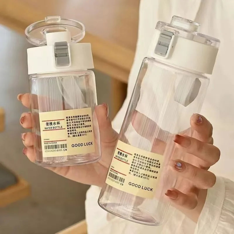 Children's Reusable Leak-Proof Water Bottle - 350/550/800ml Durable Transparent Drink Bottle for School
