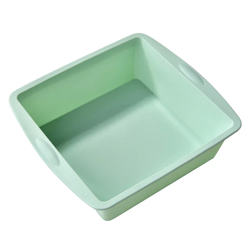 1/4Pcs Silicone Square Cake Plate Non-Stick Brownie Pan with Anti-Slip Handle