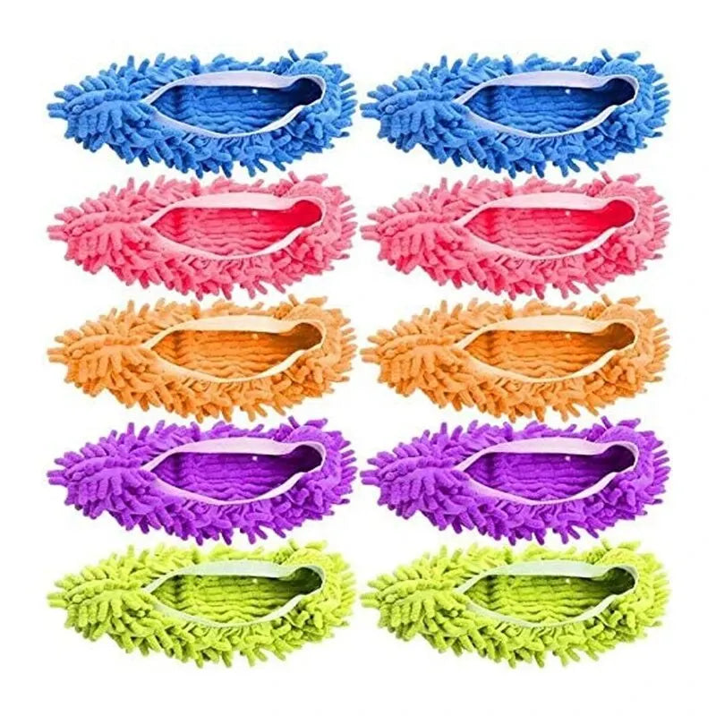 Dust Cleaner Slippers Set - Floor Cleaning Mop Shoes with Chenille Cloth