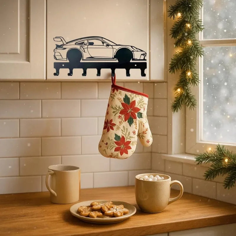 Metal Wall Art with Key Hooks - Waterproof, Rustproof & Durable for Home Decor