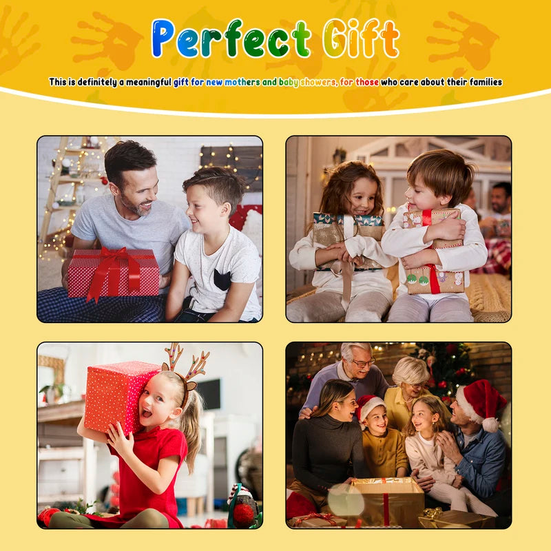 Family Handprint DIY Kit with Wooden Frame - Keepsake Craft Set for Baby & Kids