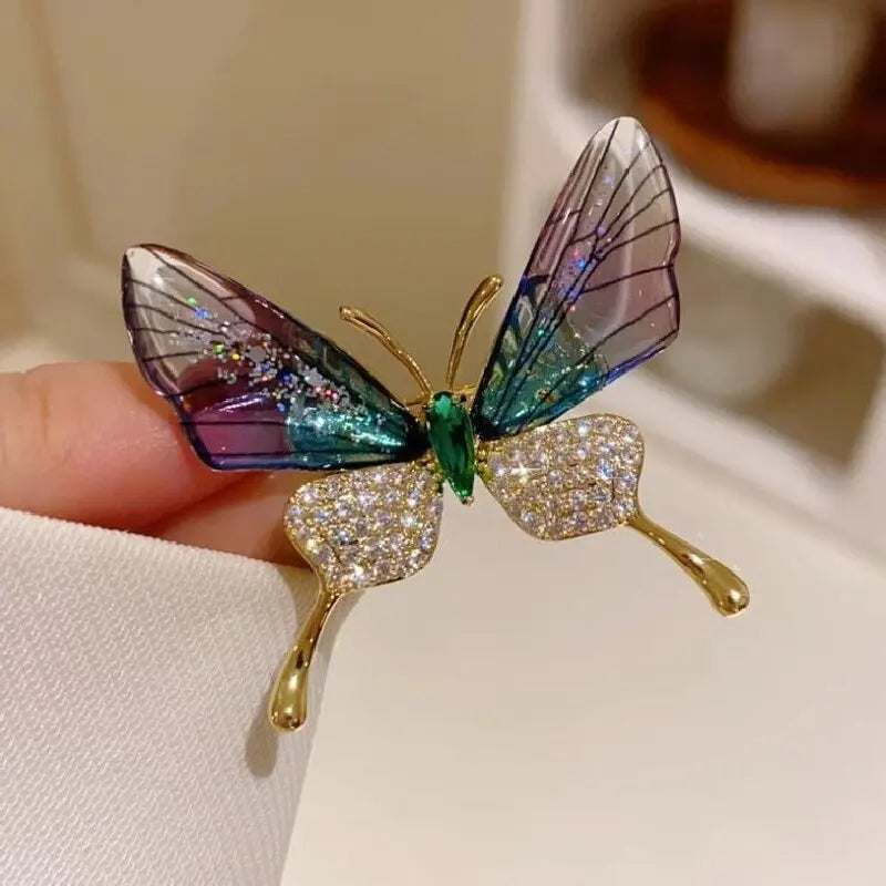 Cute Butterfly Brooch for Women - Sparkling Forest Style Jewelry for Daily Wear