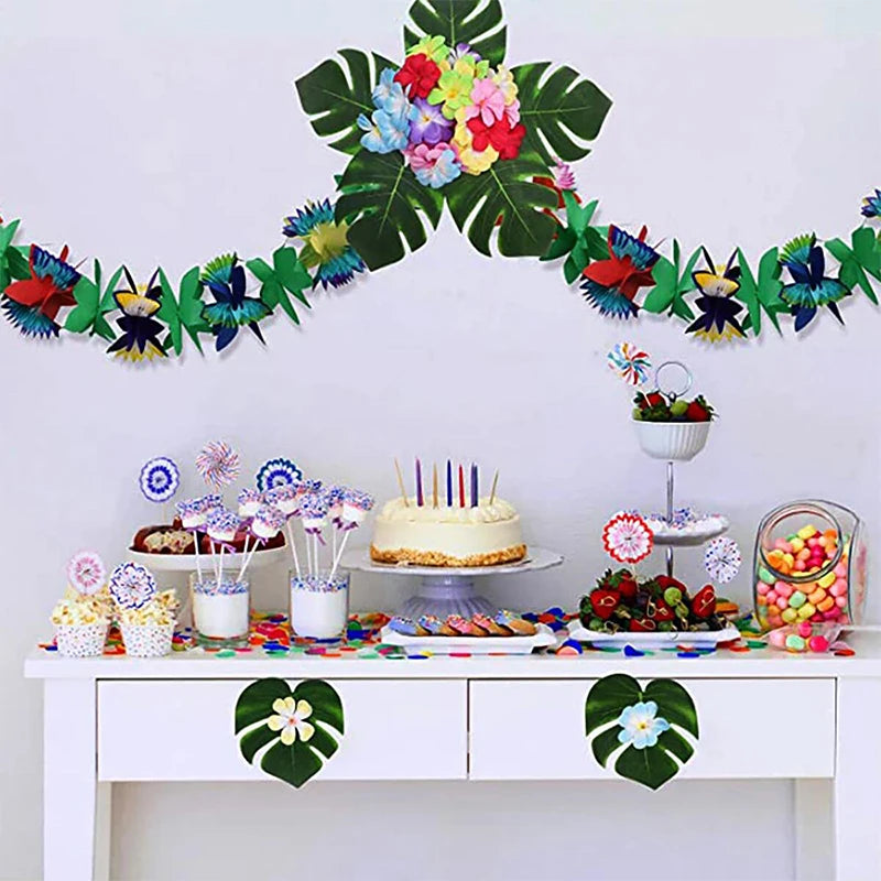 Hawaii Tropical Wreaths and Ribbons Decor for Summer Beach Party Home Decor