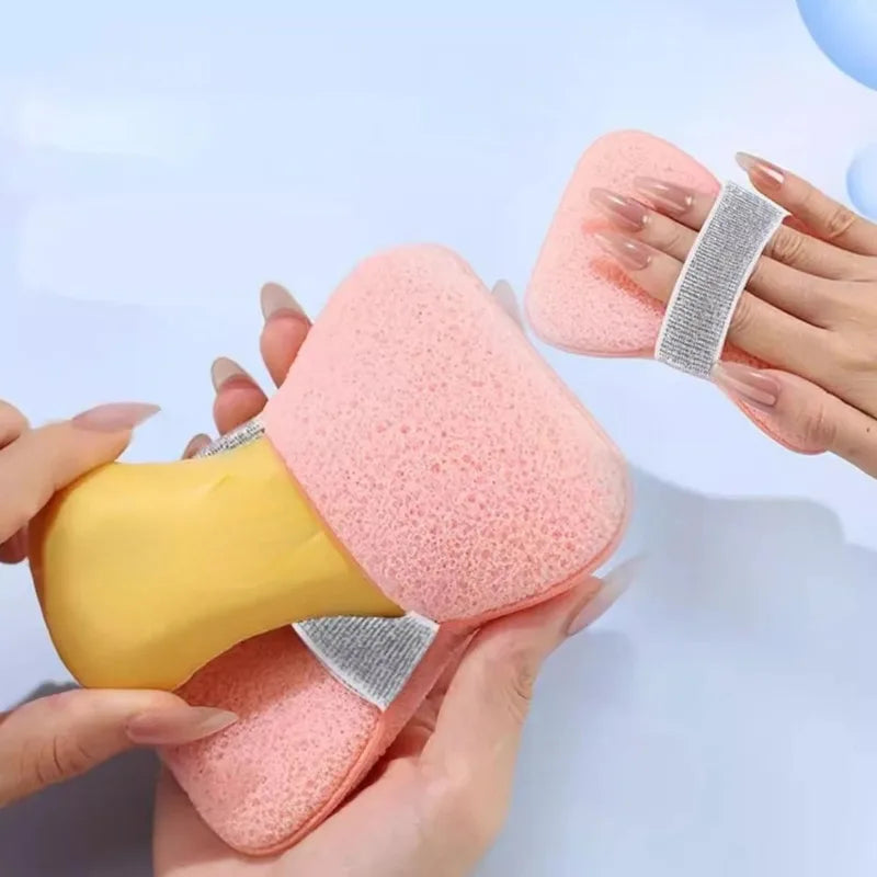 4PCS Color Sponge Soap Bag Bath Loofah Exfoliating Pouch Body Scrubber