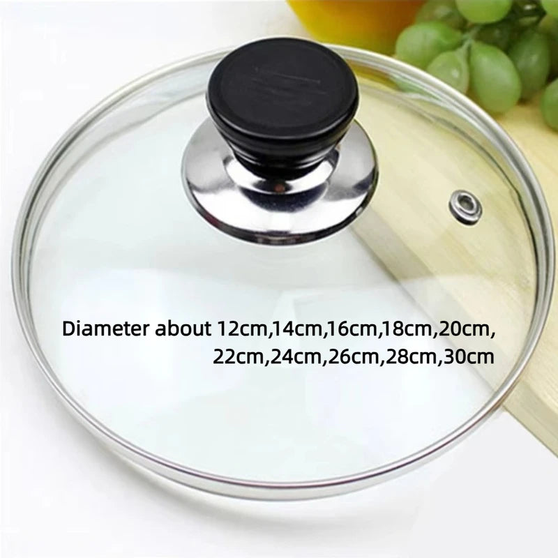 Universal Tempered Glass Pot Lid - Anti-Scalding Kitchen Cover with Visible Monitor