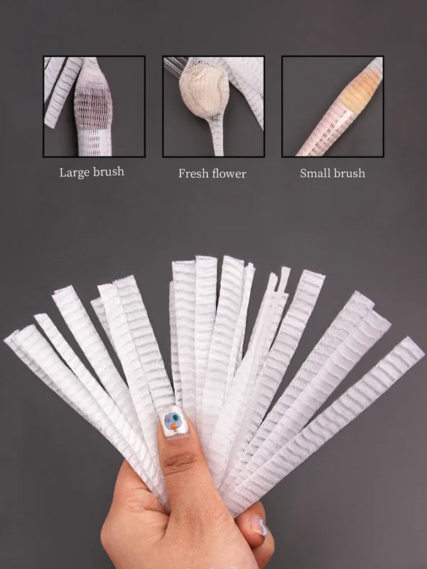 50PCS Makeup Brush Protective Mesh Set - Flower Rose Gauze Cover