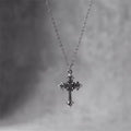 Stainless Steel Cross Pendant Necklace Gothic Y2K Silver Jewelry