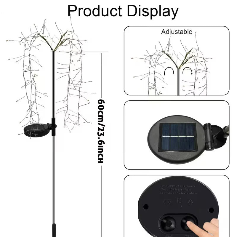 Outdoor Solar Fairy Lights Garden Path Decor Garland Tree Lights for Patio Balcony